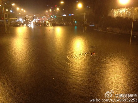 Flooding at Guangqumen Bridge